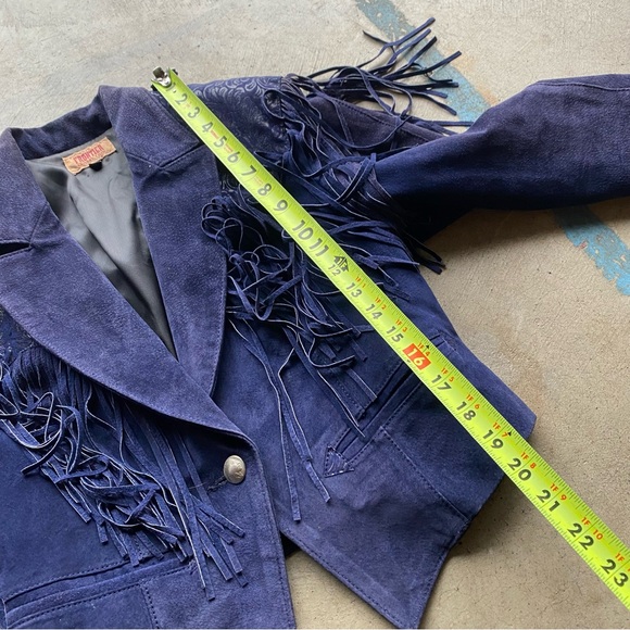 Vintage Phoenix USA Frontier Western Collection Fringe Suede Jacket Paisley - Picture 8 of 9